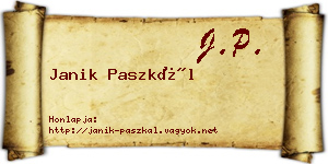 Janik Paszkál névjegykártya